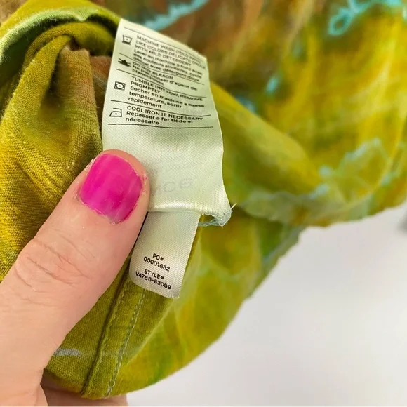 Vince Geode Tie Dye Tshirt Top Shirt Womens Size Large Pima Cotton Chartreuse - Picture 5 of 8